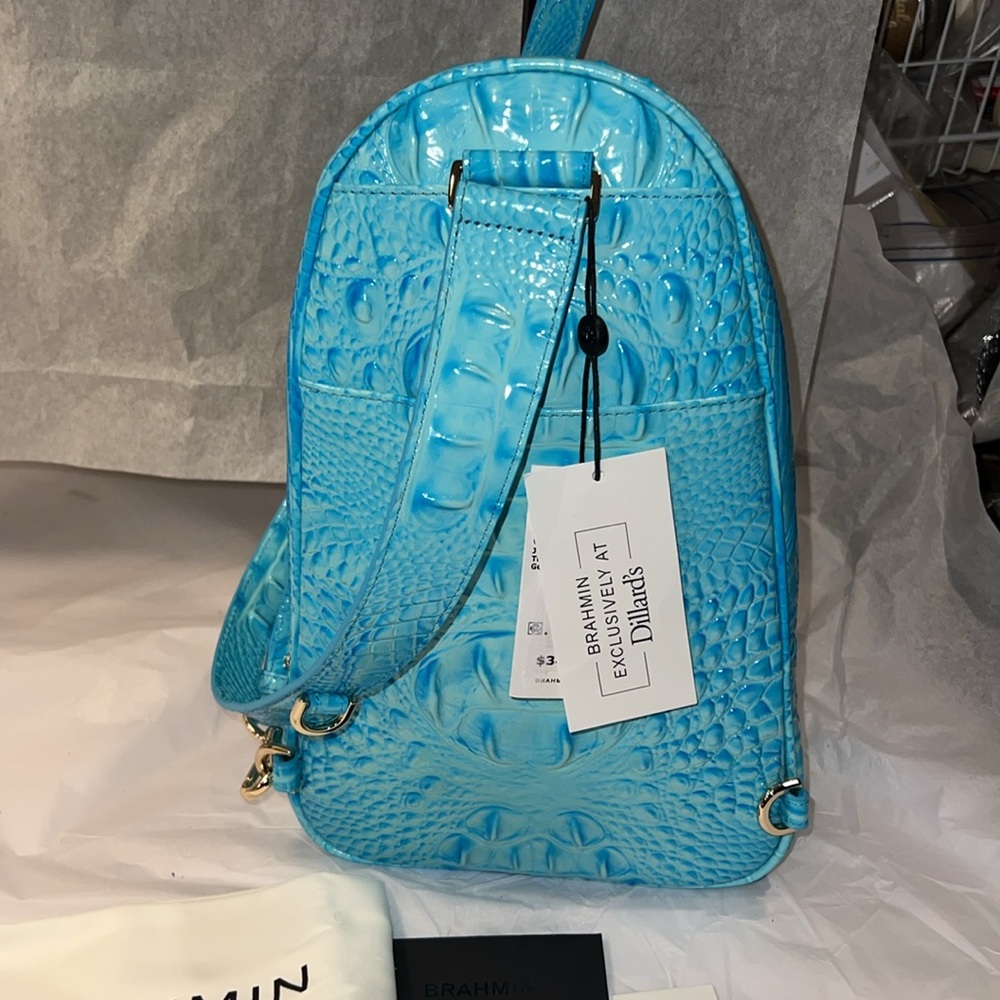 Brahmin Jordan tropic blue Melbourne bag GORGEOUS - Picture 3 of 6
